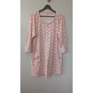 Garnet Hill Organic Cotton Nightgown Medium Floral Sustainable Comfy Pockets